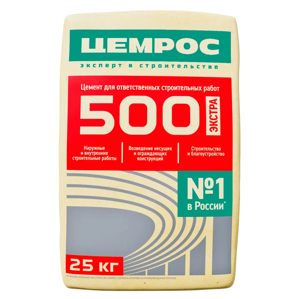 cemroswebp Цемент Цемрос M500 ЦЕМ I 42.5 Н 25 кг — изображение 1